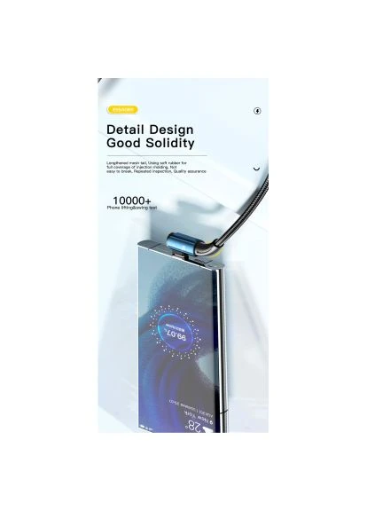 Дата кабель (EXCWT7A-CG01-P) Essager USB 2.0 AM to USB-C 1.0m 100W 90° corner black (401637544)