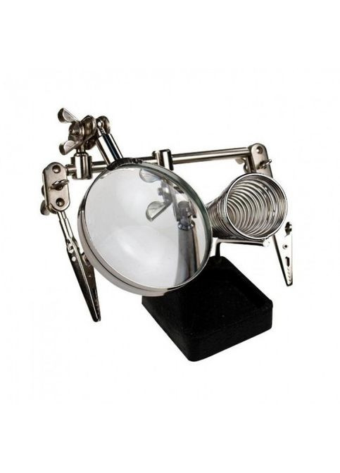 Держатель Третья рука 508 с лупой и подставкой для паяльника (46976) JM (312000240)