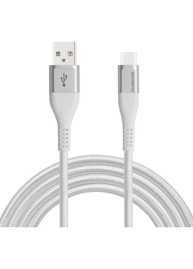 Кабель BRAID2 USB - Type-C 3A 1м (GB-AC13WH) ( ) Glasscove (400765053)