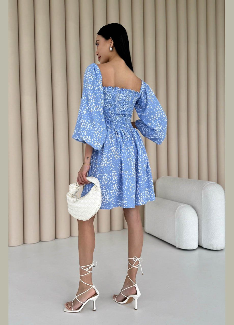 Блакитна повсякденний, кежуал літня міні-сукня блакитного кольору Jadone Fashion