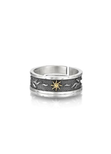 Уникальное кольцо ручной работы с с древними знаками и золотистым солнцем размер регулируемый Fashion Jewelry (285792078)