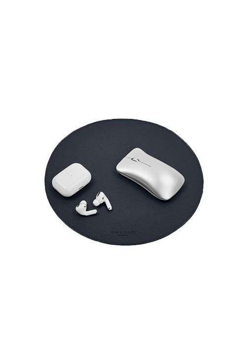 Круглый коврик для мышки из натуральной кожи синий краст (A-028471) BlankNote (330144319)