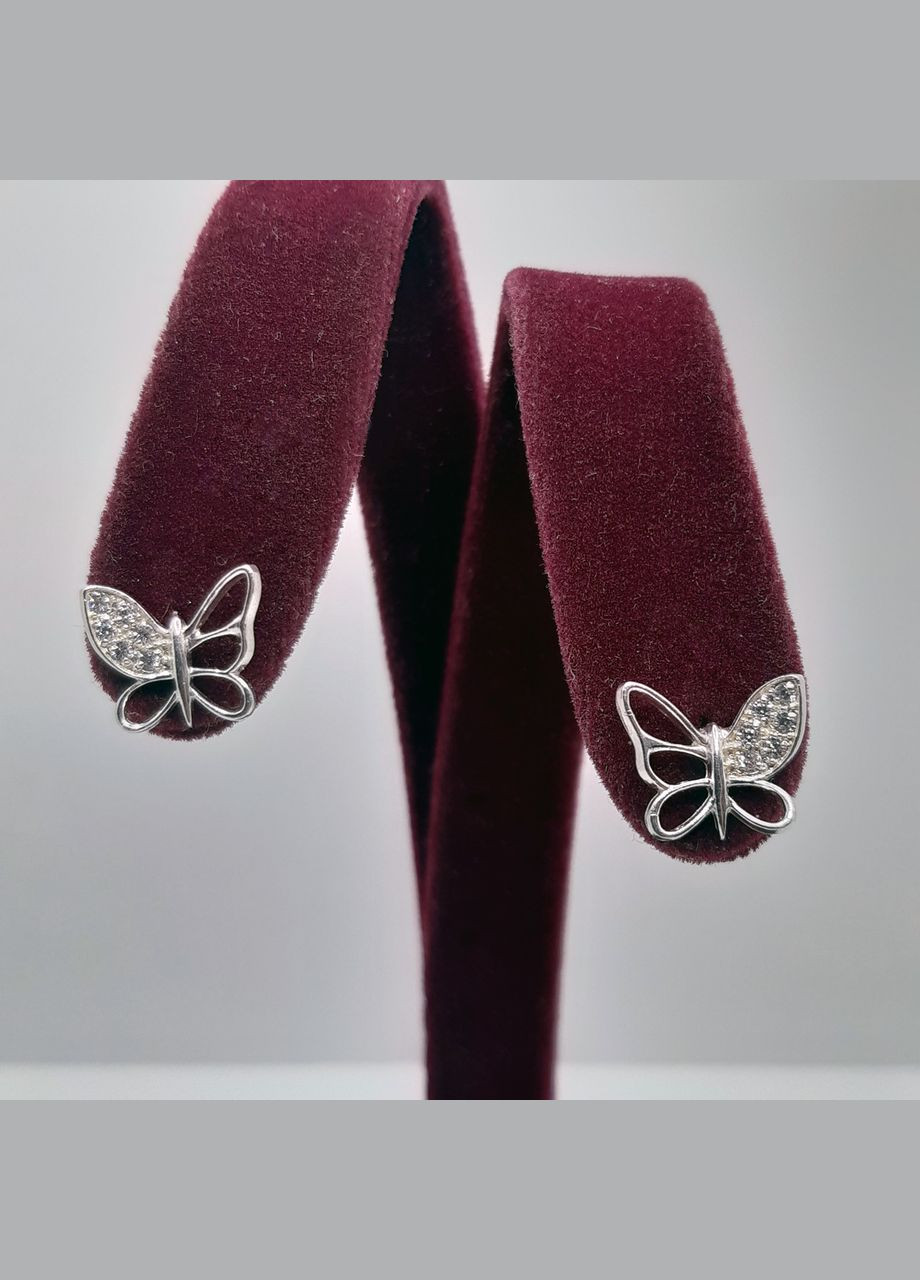 Сережки срібло 925° 1,59г. пусети гвинтики метелики () Сапфір 22С301 (306432422)