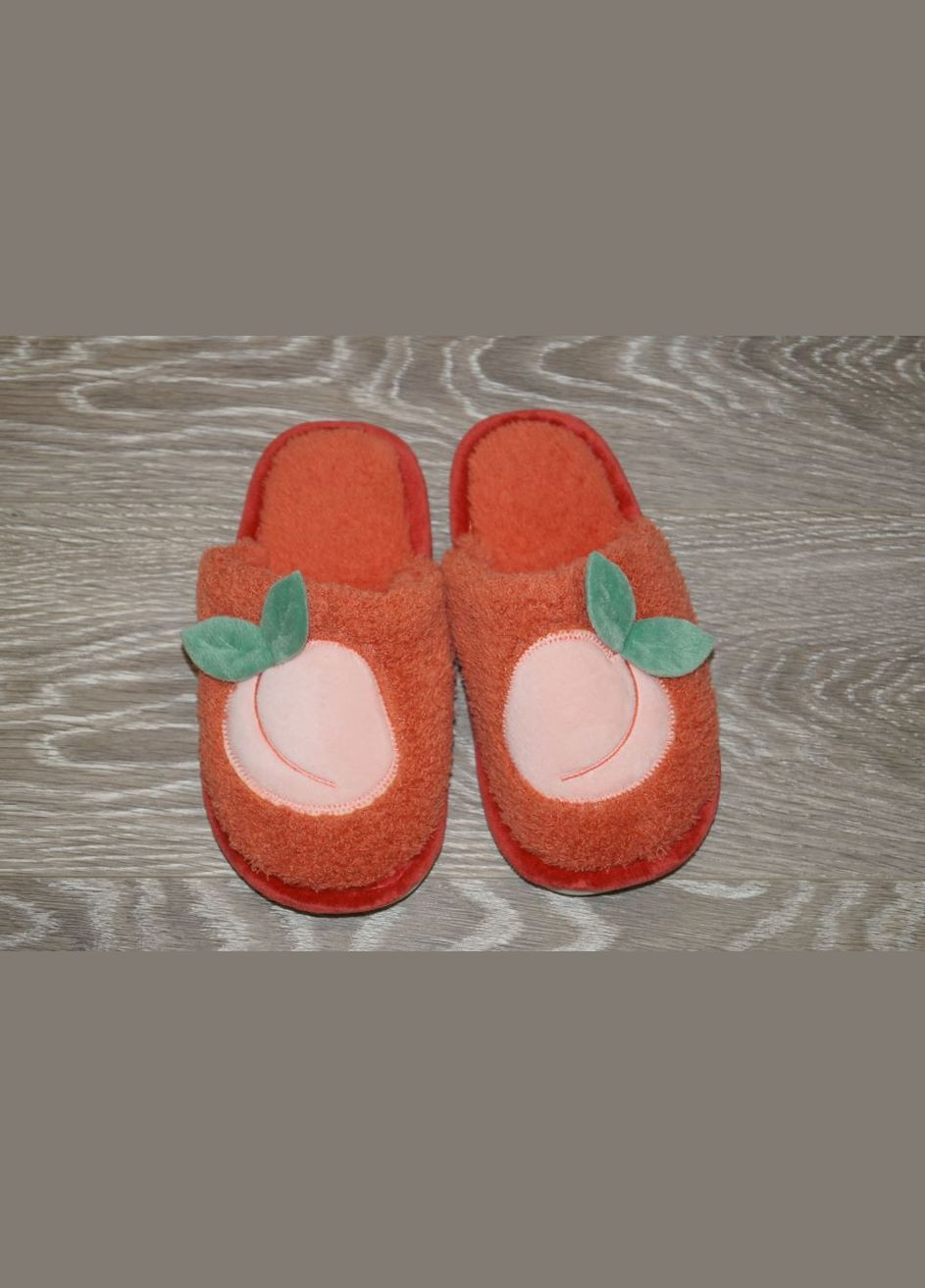 Коралловые комнатные тапочки для девочки коралловые Artshoes с аппликацией, с белой подошвой, с вышивкой