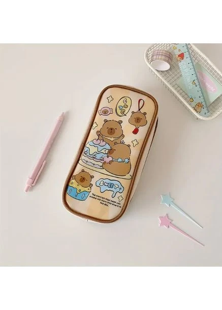 Пенал із капібарами Sweet Capybara на блискавці, 22 × 10 см No Brand (380044441)