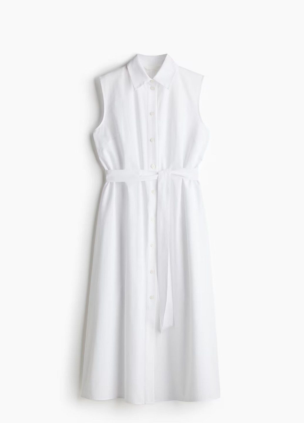 Белое кэжуал платье H&M однотонное