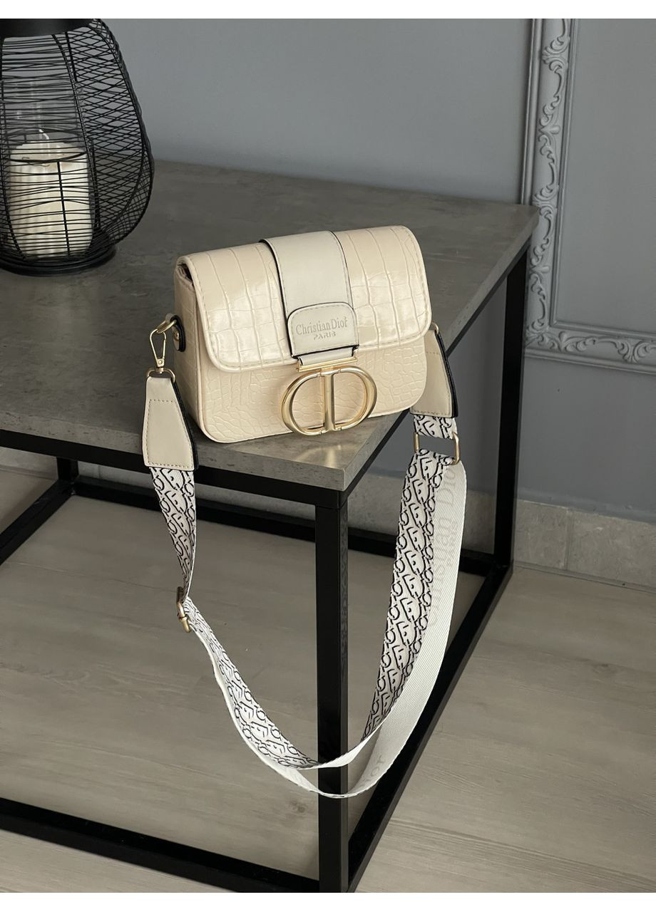 Жіноча сумка клатч молочний рептилія No Brand (369935727)