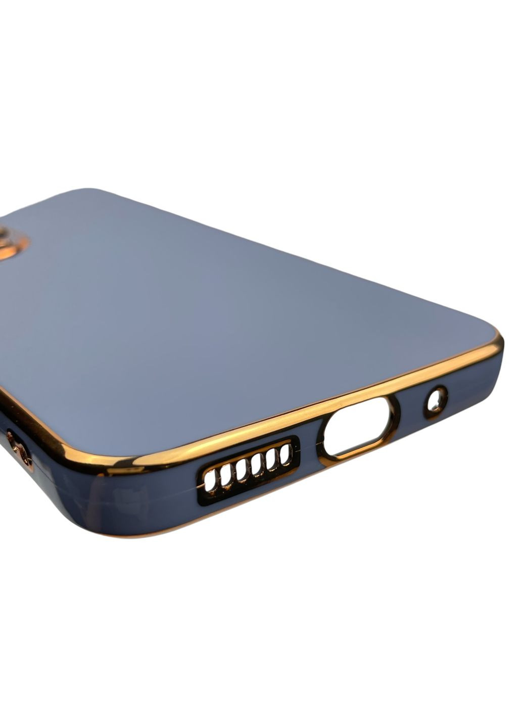 Чохол для POCO M6 Pro 5G глянсовий із золотою окантовкою із захистом камери на сяомі поко м6 про 5г синій Xiaomi (366019261)