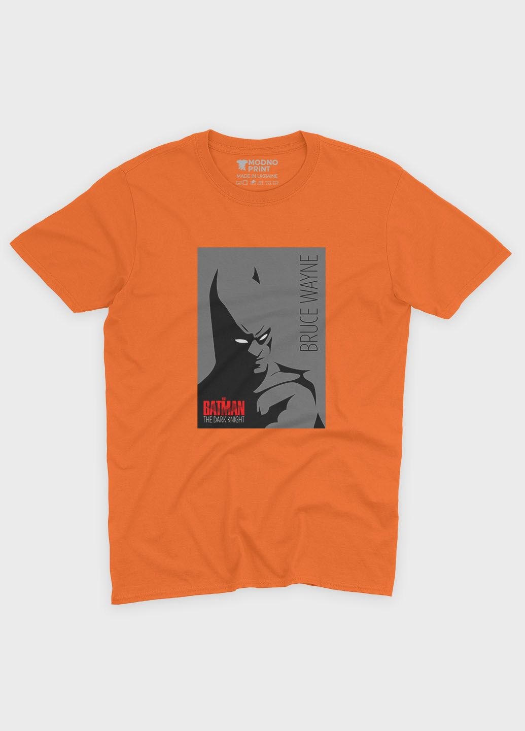 Оранжевая демисезонная футболка для мальчика с принтом супергероя - бэтмен (ts001-1-ora-006-003-031-b) Modno