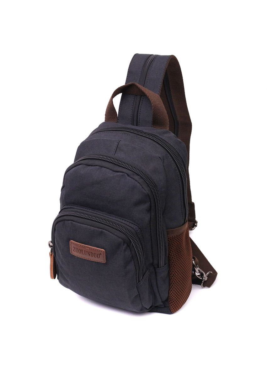 Рюкзак чоловічий сумка через плече слінг з поліестеру 22148 Чорний Vintage (301871555)