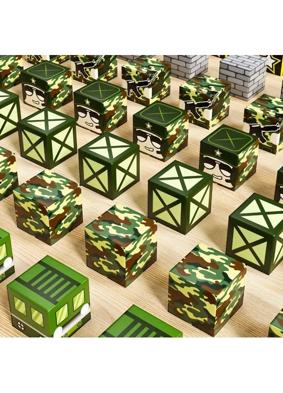 Магнитный конструктор Minecraft 100 шт кубики на магнитах детский Майнкрафт Военная No Brand (363042326)