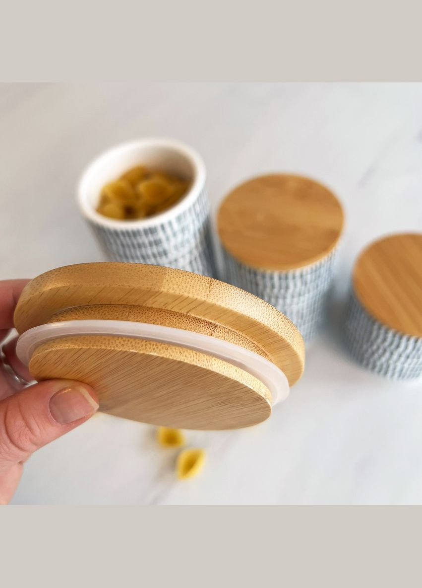 Ємність для зберігання MY HOME 450 мл Сіра (KP-16 S GRAY/WOOD) MVM (301002469)