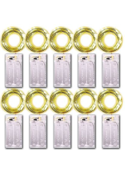 Гірлянда світлодіодна Роса, на батарейках, тепле світло, 10 м No Brand (366036675)