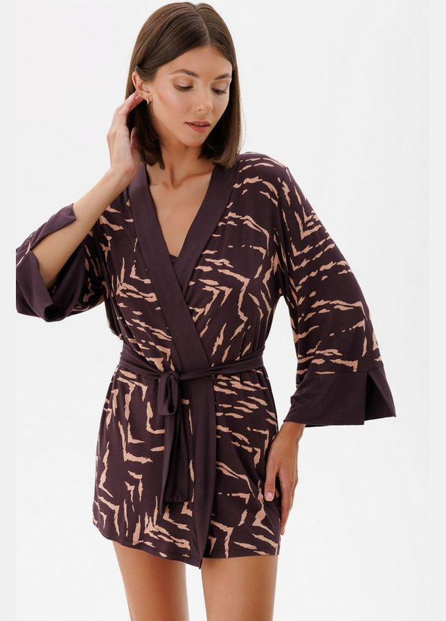 Халат с широкими рукавами Leinle 1712/60042 chocolate (345558994)