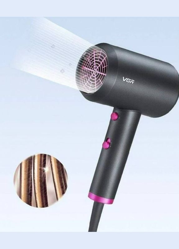 Фен для волосся професійний V400 2000 Вт з холодним та гарячим режимом VGR (327880131)