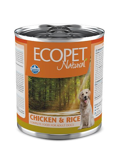 Вологий корм для собак Ecopet Natural Dog Chicken & Rice з куркою, 300 г (8606014106008) Farmina (316523614)