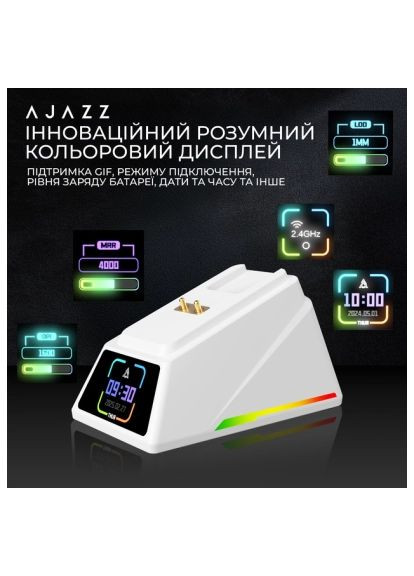 Мышка (AJM159-A-W) Ajazz AJ159 APEX Wireless/Bluetooth/USB White (366645674)