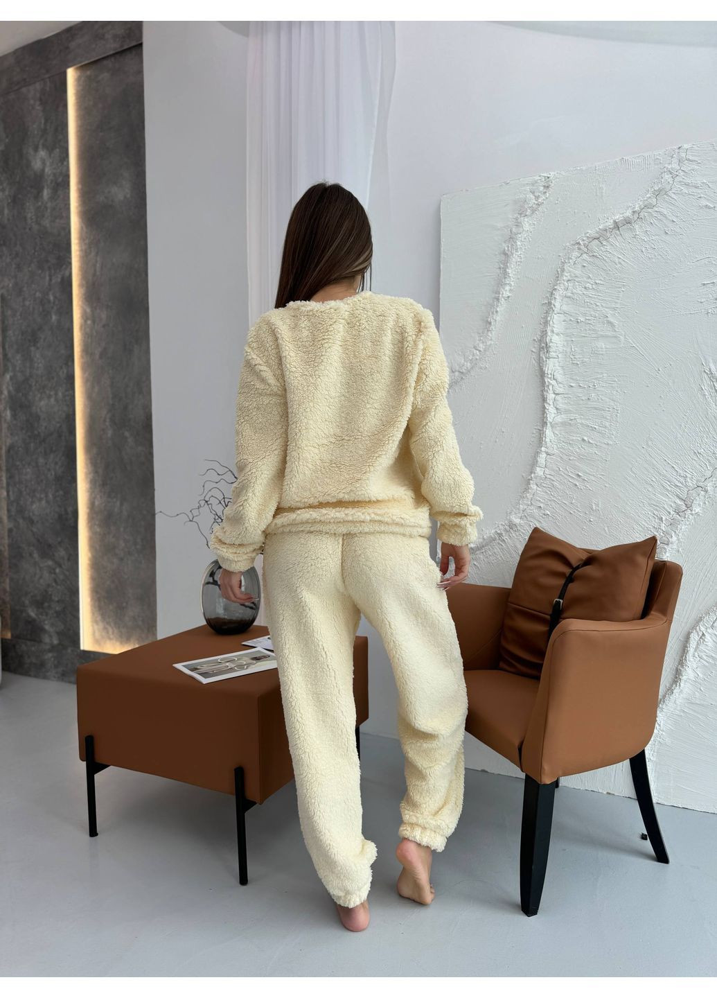 Желтая женская пижама тедди Osoblyva