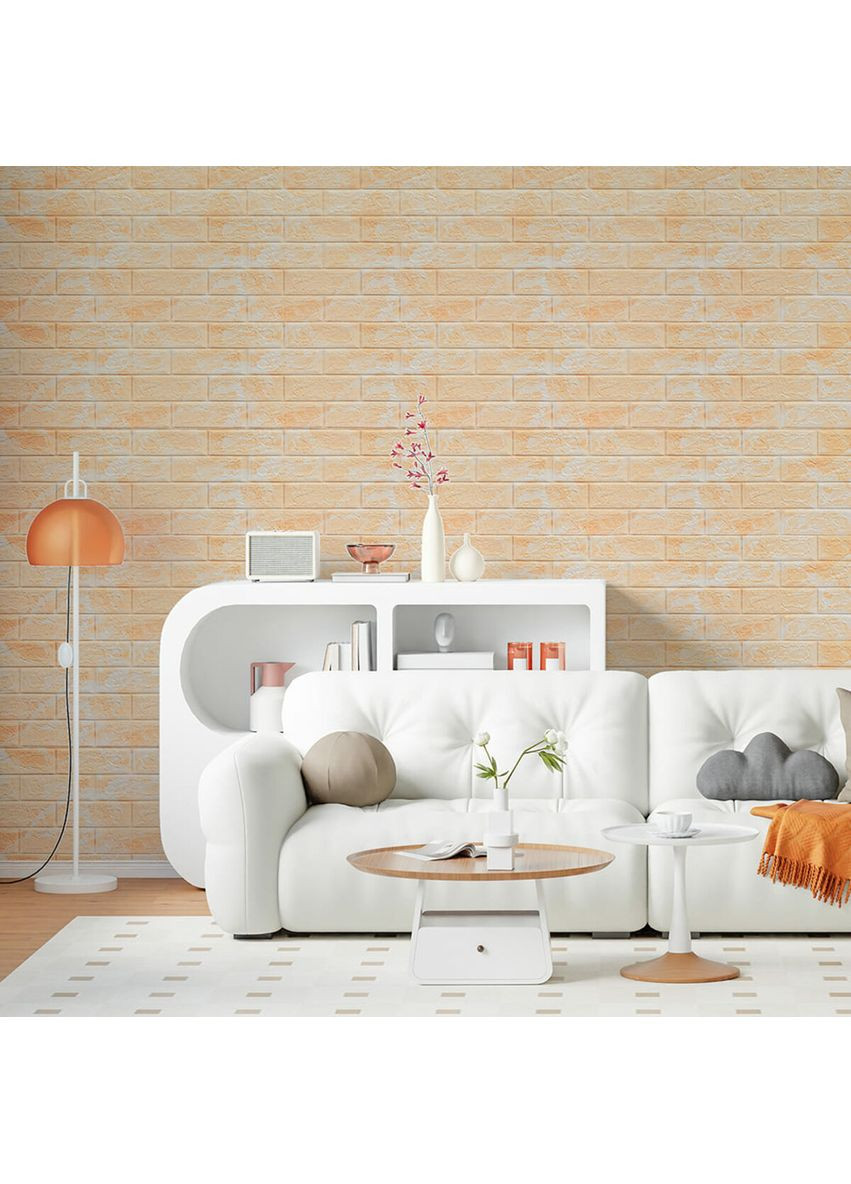 Декоративна 3D панель самоклейка 700х770х5мм Мармур бежевий(цегла) (062) SW-00000032 Sticker Wall (368833393)