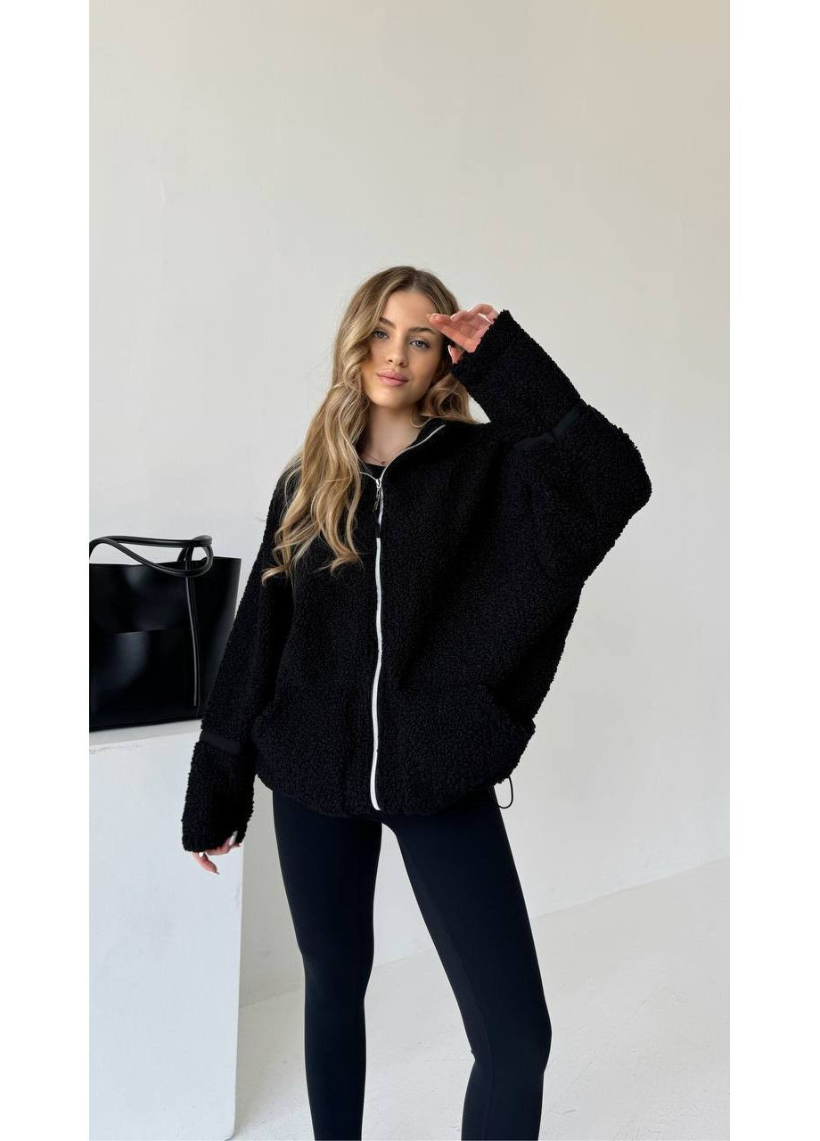 Жіночий бомбер оверсайз на блискавці з кишенями MonCher на блискавці (360428989)