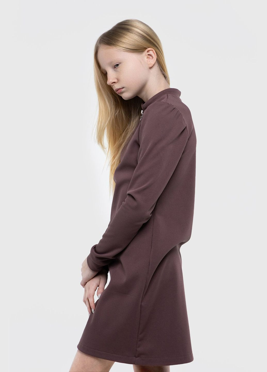 Комбинированное платье однотонное для девочки 2362 158 см темно-пудровый (2000990232038d) shop (2000990232038) MyChance (365040919)