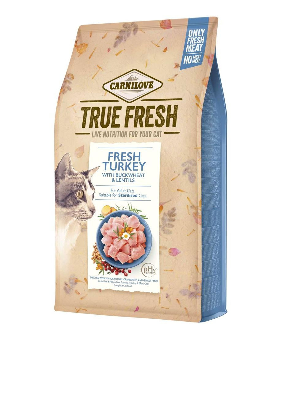 Сухий корм True Fresh Cat для для дорослих котів, з індичкою, 340 г Carnilove (363196525)