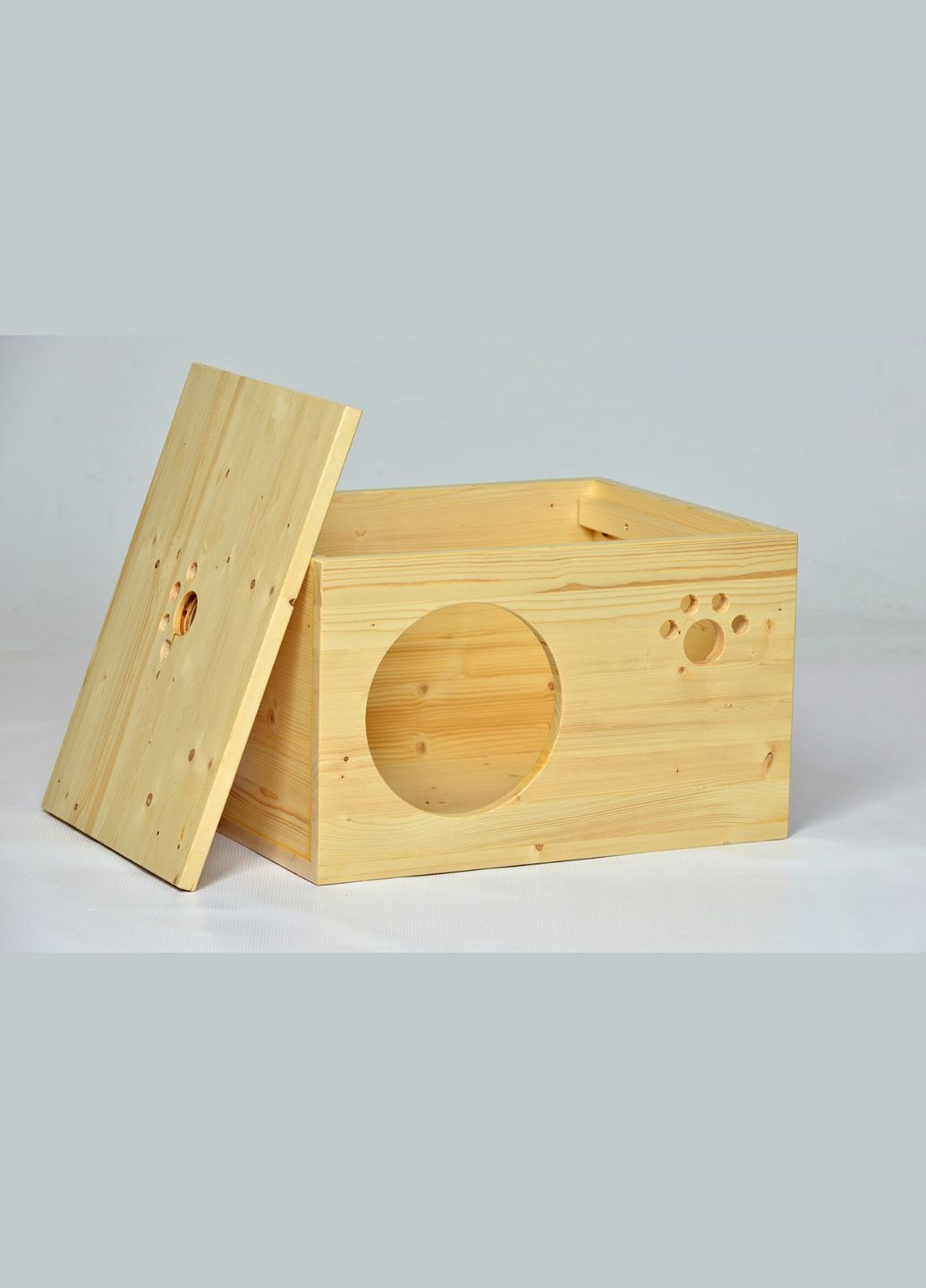 Домик для кошки из дерева Рашель ваниль (ДДК-000402) No Brand (328453070)