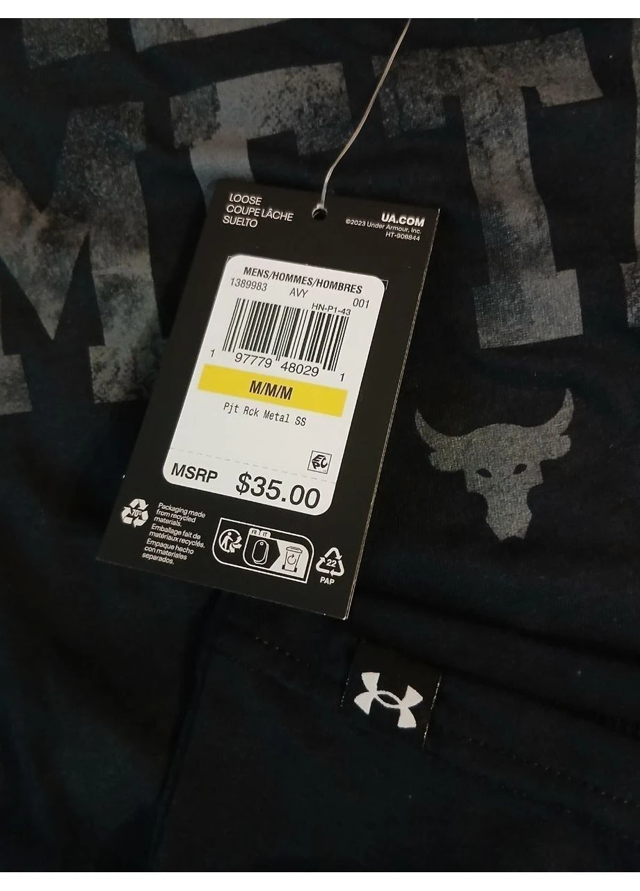 Чорна project rock metal short sleeve t shirt 1389983 Under Armour