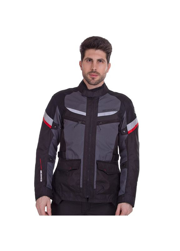 Мотокуртка с защитой и съемным утеплителем JK122 Черно-серый, (60439064) SCOYCO (323025649)