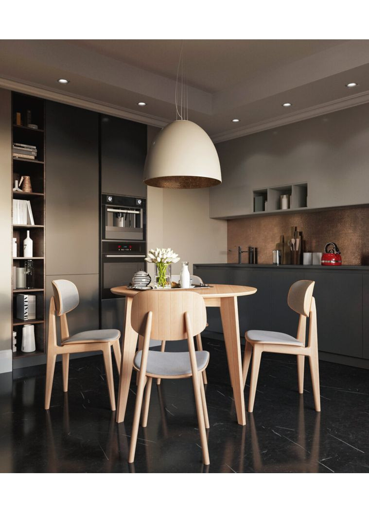 Стілець обідній LULA SOFT Натуральний каркас / Сіра тканина Мальмо 95 Pavlyk (372842765)