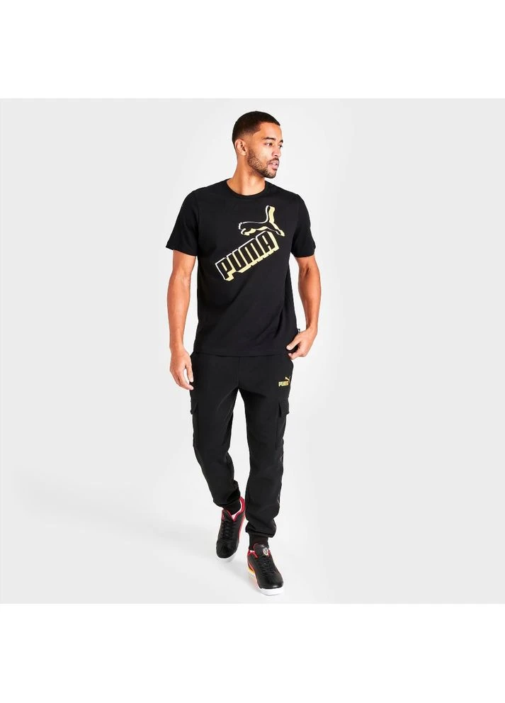 Чорна футболка essentials+ big metallic logo t-shirt black 849866-01 Puma