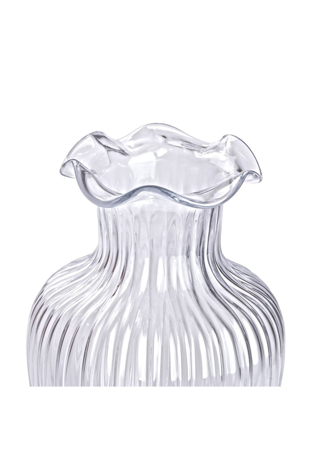Ваза декоративна Yiwu Small Waves скляна 21.5 см прозора HP-1700 No Brand (351361374)