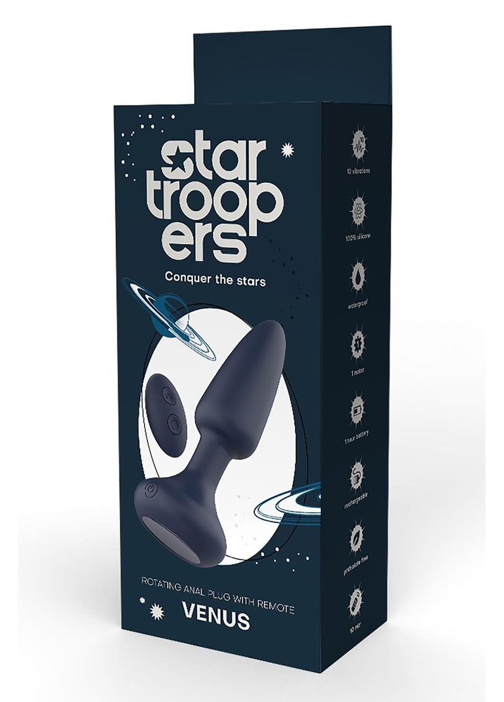 Анальна пробка DreamToys Startroopers Venus з дистанційним пультом керування, чорна Dream Toys (331171419)