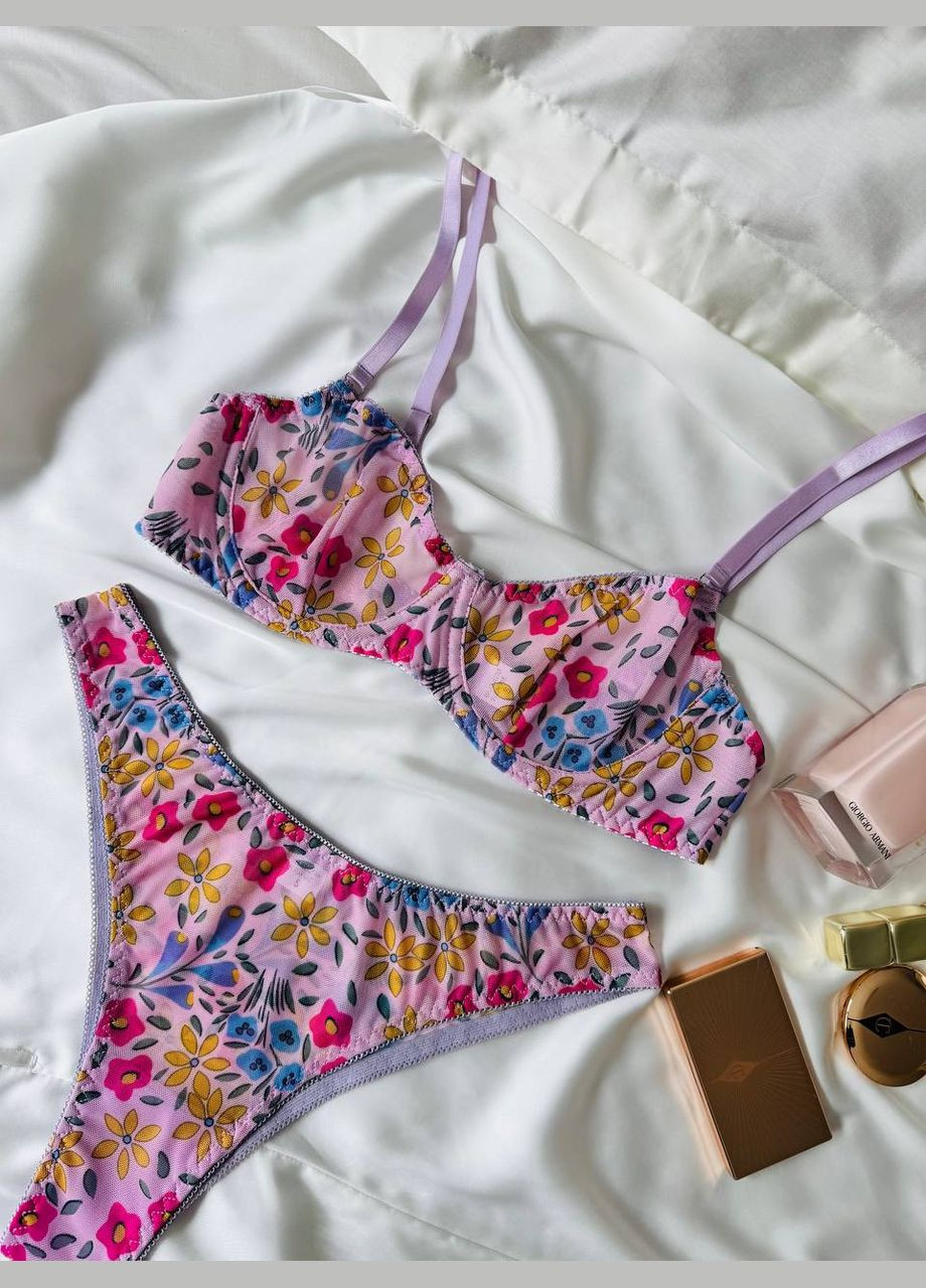 Розовый нежный весенний комплект женского белья Simply sexy