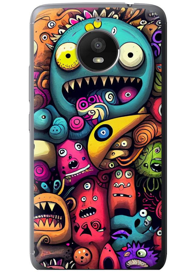 Силиконовый чехол 'Cмешные монстры' для Endorphone Motorola Moto E4 Plus (312539125)