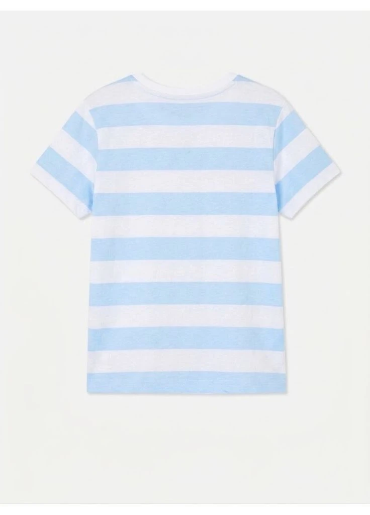 Белая футболка basic,белый в голубые узоры с принтом, Primark