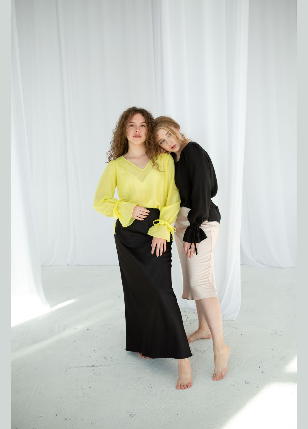 Шовкова світло-бежева спідниц мідія Fayna (294335745)