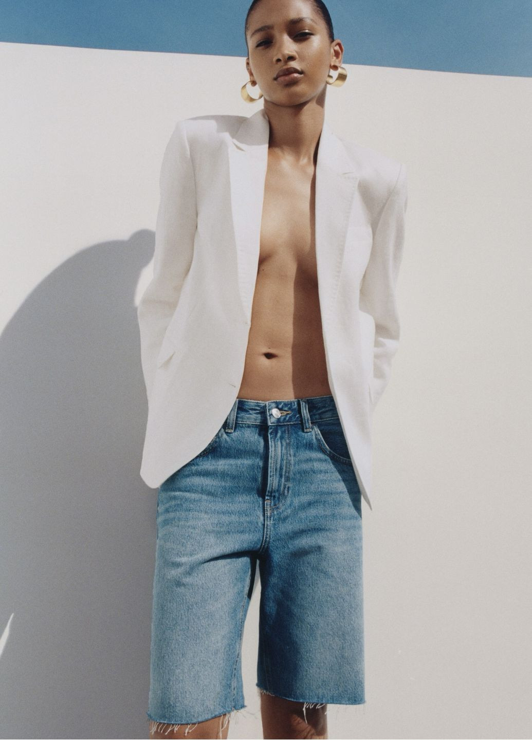 Шорты джинсовые Mango бермуди (364829233)