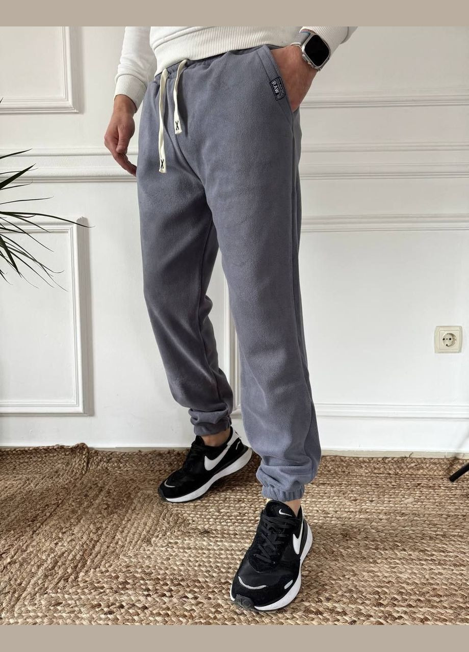 Серые демисезонные брюки No Brand