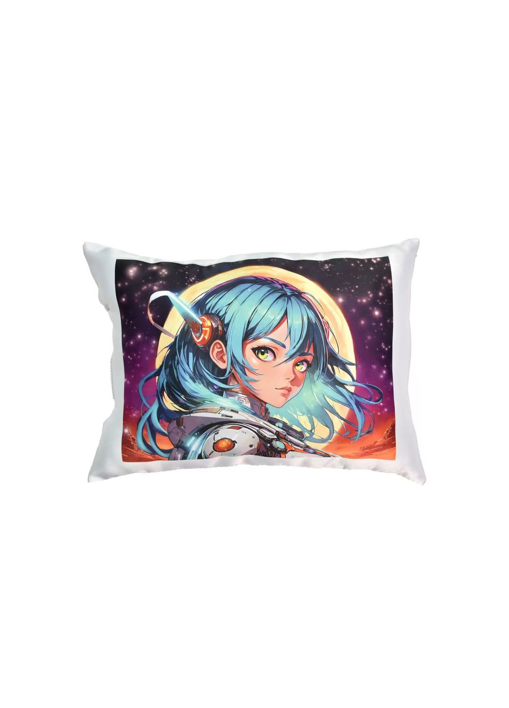 Подушка Аниме девушка в художественном мире с нанесением сублимации 60673 Черный shop (4823113878429) Strateg (366425568)