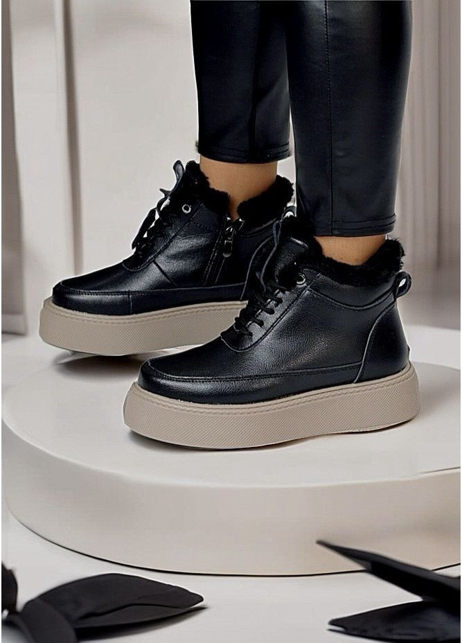 Зимние кожаные зимние ботиночки No Brand