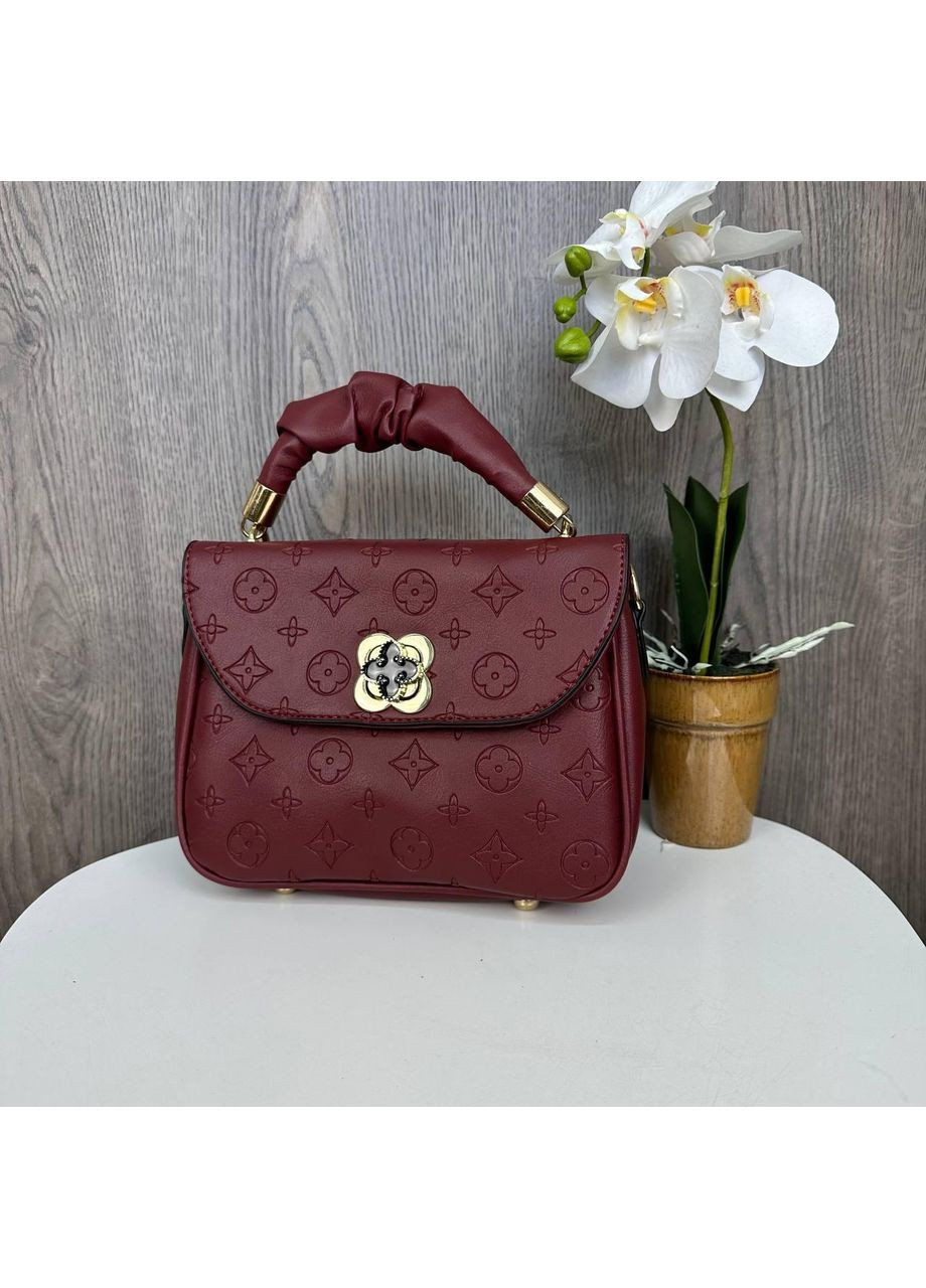 Модная женская мини сумочка клатч с тиснением Бордовый No Brand (393665053)