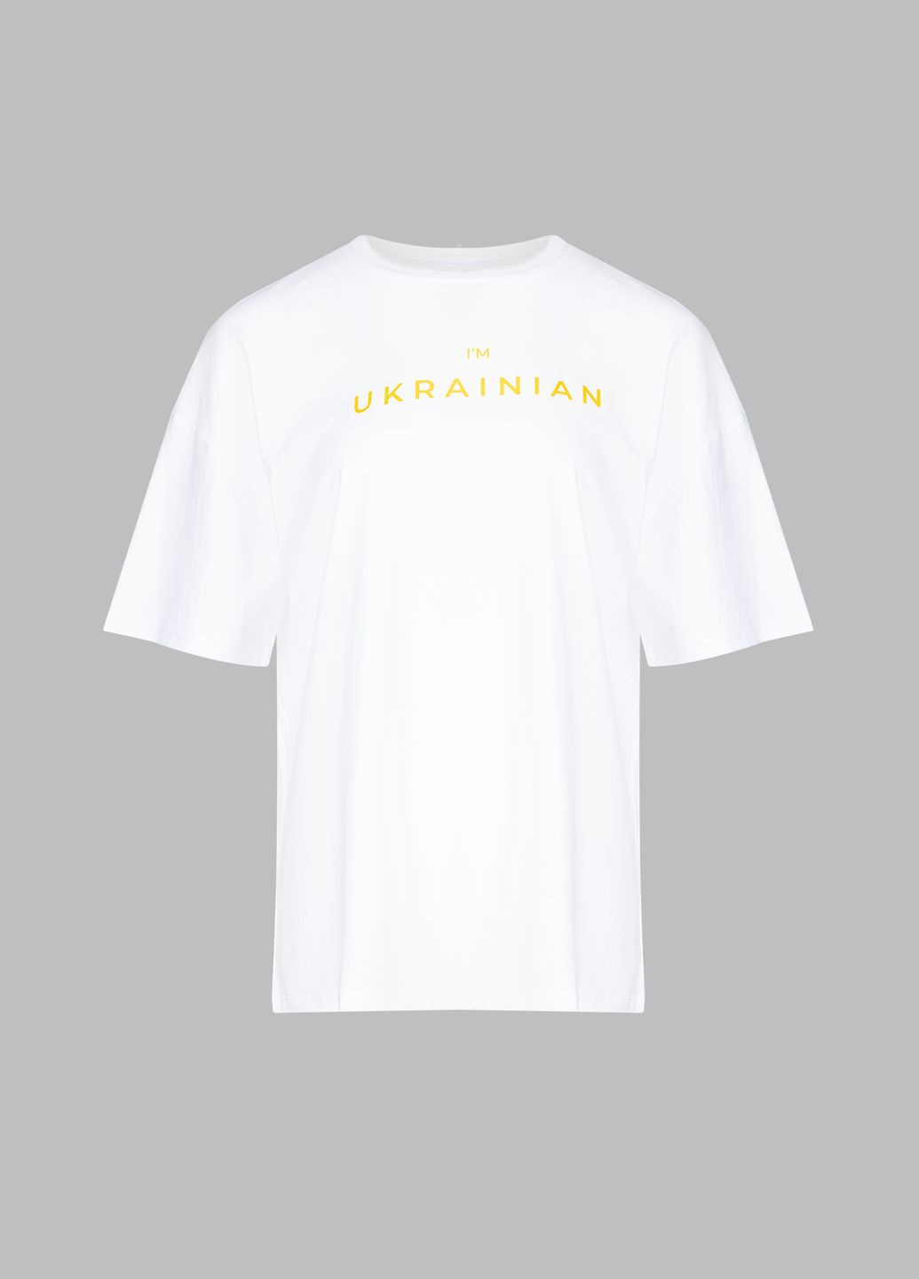 Біла всесезон футболка i'm ukrainian On mee