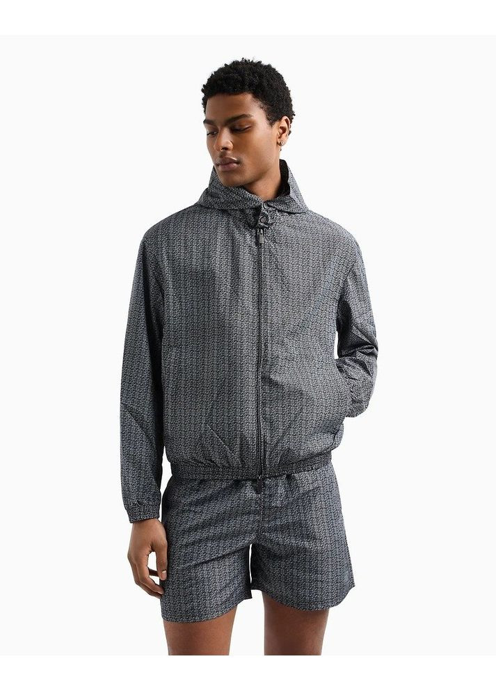 Черно-белая демисезонная ветровка Armani Exchange
