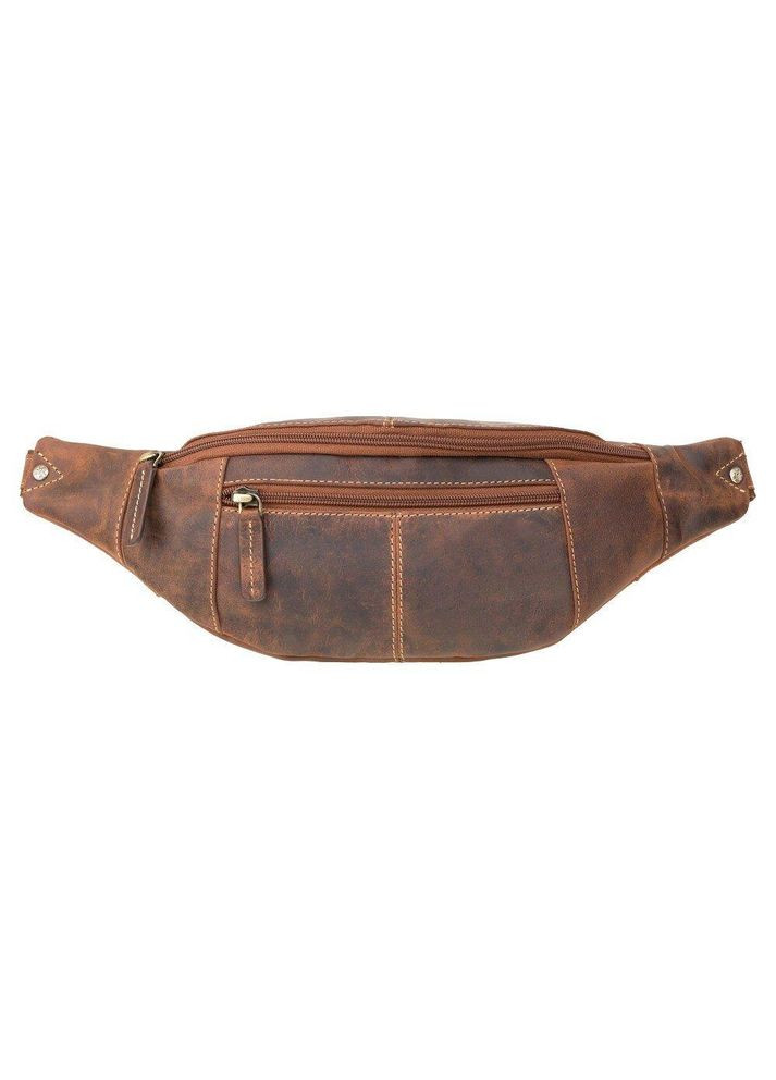 Сумка на пояс мужская (бананка) кожаная 721 Bumbag Large (Oil Tan) коричневая Visconti (366978887)