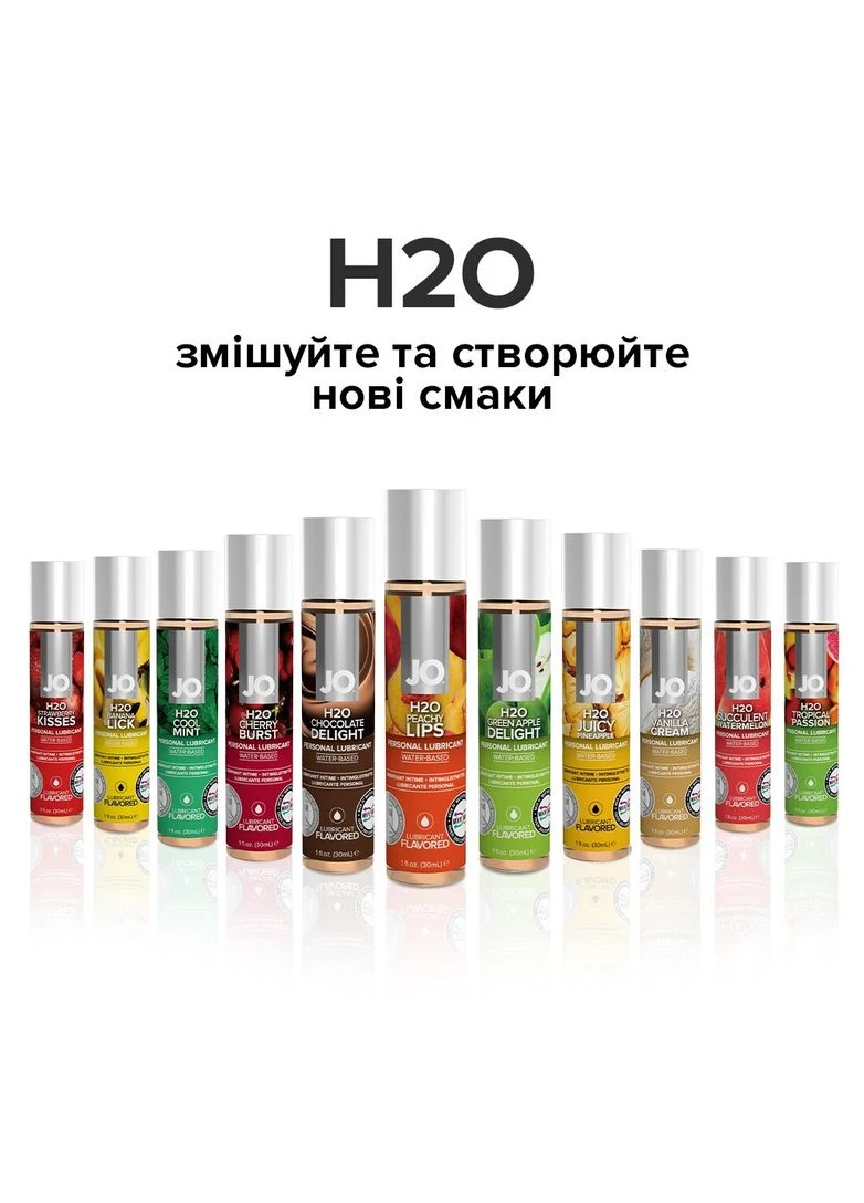 Лубрикант со вкусом Персика (30 мл) на водной основе, без сахара, растительный глицерин - H2O System JO (383526119)