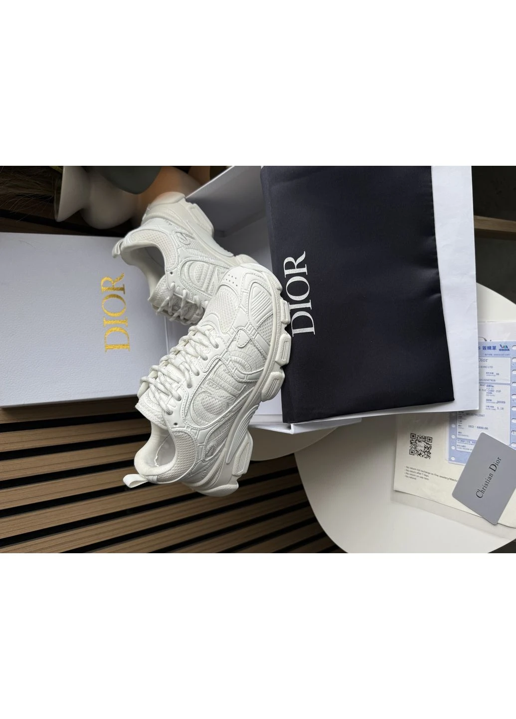 Белые демисезонные кроссовки мужские и женские dior chrono sneaker white | диор хроно белые No Brand
