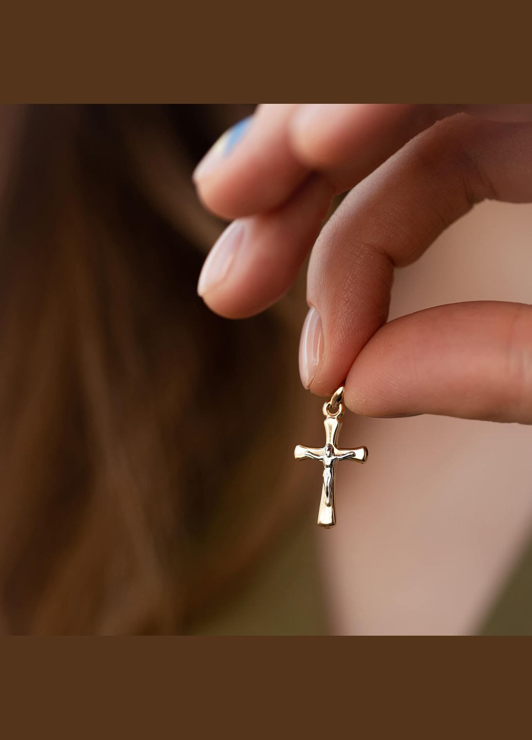 Хрест з розп'яттям (червоне золото) п03317 Oniks (271693869)