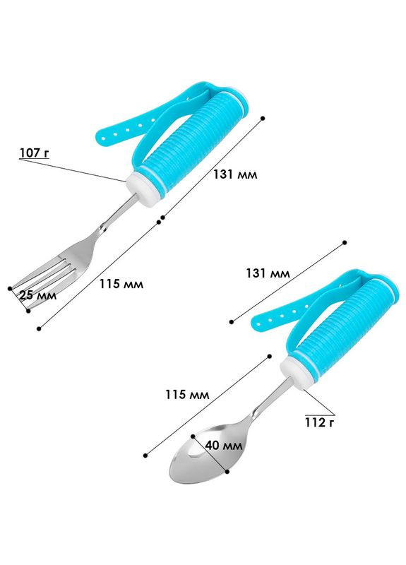 Столовий набір STSE-017 для людей із тремором або артритом вилка ложка з фіксатором 4 шт. Shengtong (352011945)