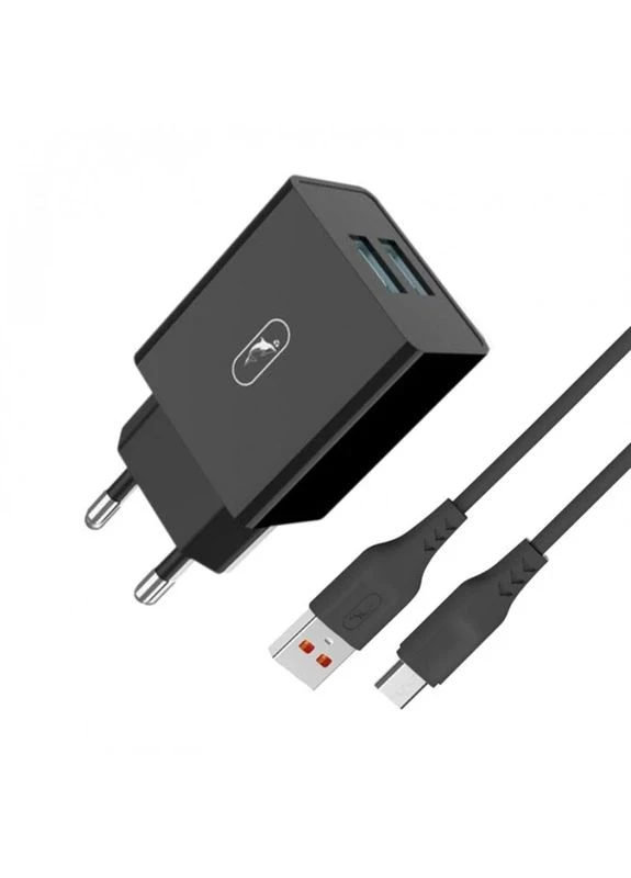 Зарядное устройство SC30V (2USB, 2.1A) Black (SDMZP-000172) + кабель microUSB SkyDolphin (402006393)